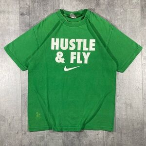 Y2k Green Nike Hustle Silver Tag Tee Shirt